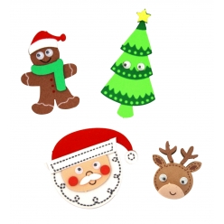 stickers mousse personnage de noel 12 pieces