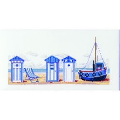 kit point comptes cabines de plage 30 x 40 cm