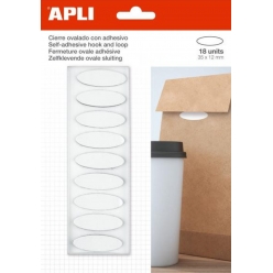 scratch ovale adhesif blanc 35 x 12mm 18 pieces