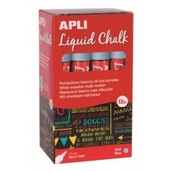 marqueur craies bleu chalk pointe ronde 12 pieces