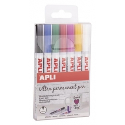 feutres indelebile 1 2mm couleurs assorties 7 pieces