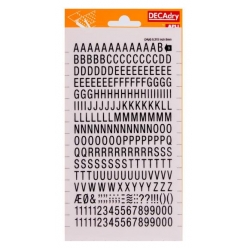 lettres alphabet et chiffres transfert noir 8mm typo simple