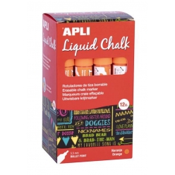 marqueur craies orange chalk pointe ronde 12 pieces