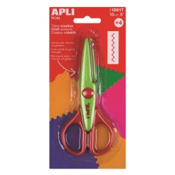 paire de ciseaux crantes zig zag vert 13cm