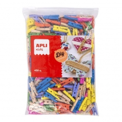 pinces en bois mini 25x3mm colorees 450 pieces