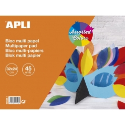 bloc assortiment de papiers 32x24cm 45 feuilles