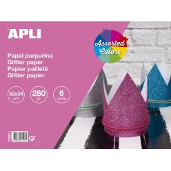 bloc assortiment de papiers paillete 32x24cm 6 feuilles