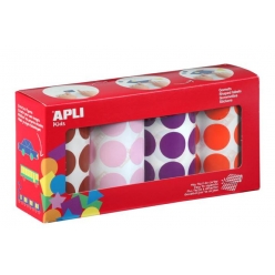 gommettes 4 rouleaux rond o 33 mm marron rose lilas orange x 2832