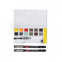 set lineetwash carres aquarellables inktense et graphitint