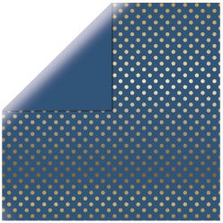 papier scrapbooking gofoil dots bleu jeans 305x305cm 180g m  lot de 15 feuilles