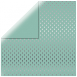 papier scrapbooking silver foil dots vert menthe 305x305cm 180g m  lot de 15 feuilles