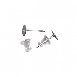 boucle d oreille avec plaque clutch 6mmo
