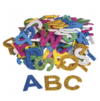 caoutchouc mousse alphabet paillettes