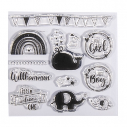 clear stamps willkommen baby