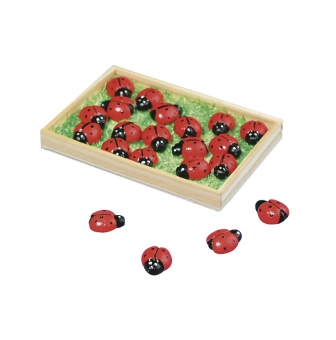 coccinelle en polyresine 15 cm boite 18 pieces