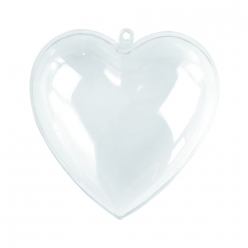 coeur en plastique 2 parties 10 cm