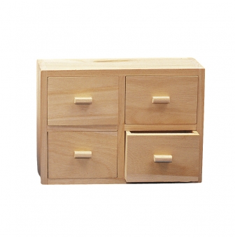 commode en bois 15x20x7 cm 4 tiroirs