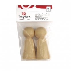 cone pour figurines en bois brut 70 mm x2