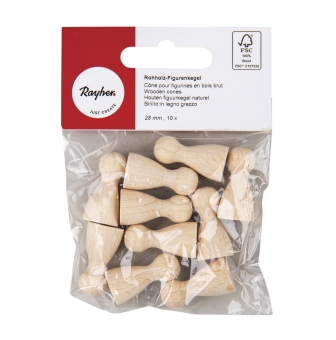 cone pour figurines en bois brut 28mm 10 pieces
