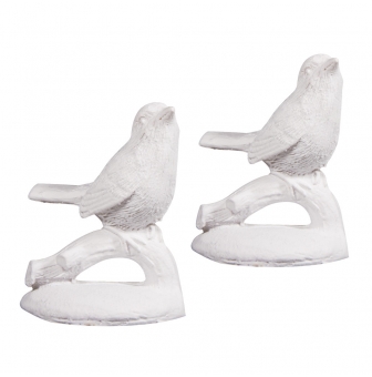 figurine en polyresine oiseau blanc 35x5 cm