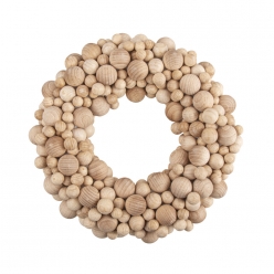 kit couronne en boules de bois 20cm o