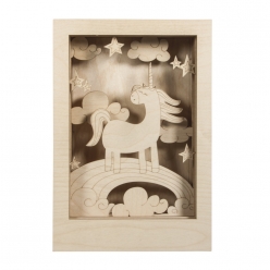 kit bois cadre a motif3d licorne