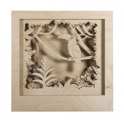 kit bois cadre a motif3d toucan