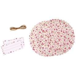 kit pour les pots de confiture motif fleurs 2 pieces
