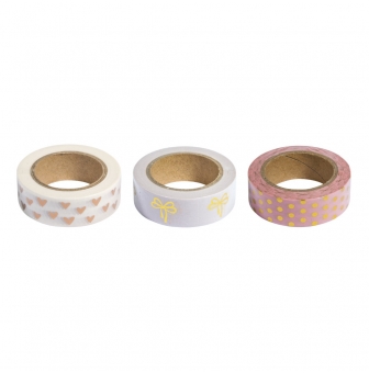 kit washi tape 15 mm roseor foil