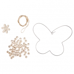 kit papillon en fil avec perles en bois