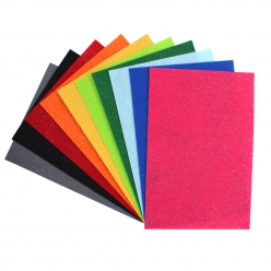 feutrine pailletee 20x29cm assort 10 coupons