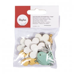 miniatures en bois papillon oiseau