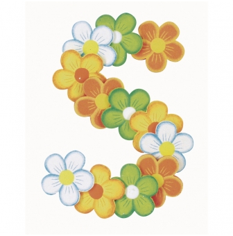 petites fleurs en bois assorties  16 pieces