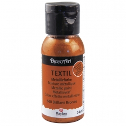 peinture metallique pour tissus bronze brillant flacon 34 ml
