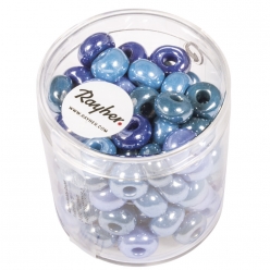 perle en verre grand trou bleu turquoise 87 mm 55 g