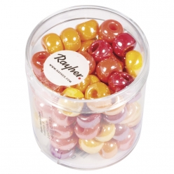 perle en verre grand trou rouge jaune 87 mm 55 g