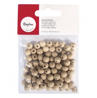 boules en bois brut 8 mm sachet de 100 pieces