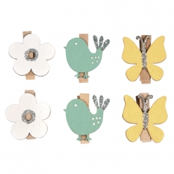 pinces en bois papillon oiseau