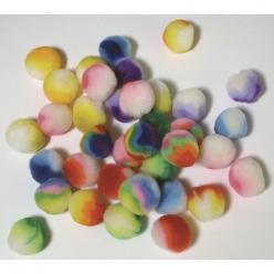 pompons arc en ciel 25 mm 35 pieces