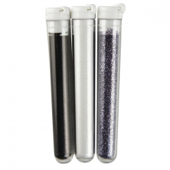 trio poudre de paillettes fines tons noirblancgris