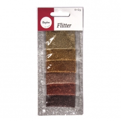 poudre de paillettes tons dore cuivre 6 couleurs
