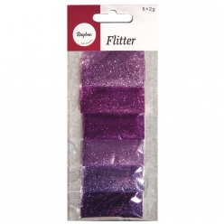 poudre de paillettes tons violet 6 couleurs