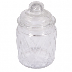recipient en verre avec couvercle chevron o8 cm