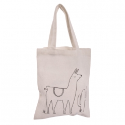 sac en coton avec impression lama