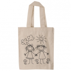 sac en coton imprime amies 25x21