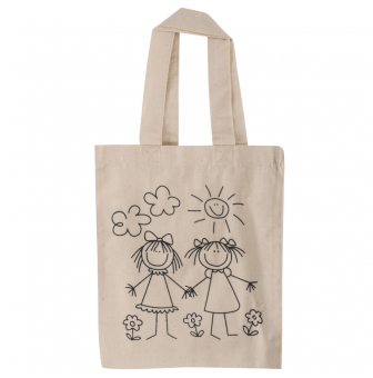 sac en coton imprime amies 25x21