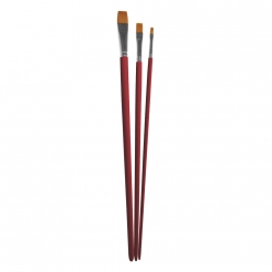 set de pinceaux plats assortis synthetiques 3 pieces