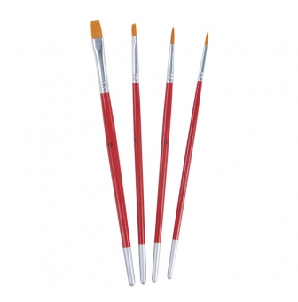 set de 4 pinceaux hobby creatif rond et plat