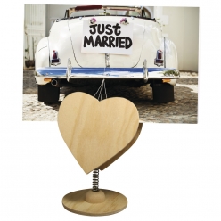 support bois coeur clip 8x6 cm