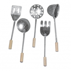 ustensiles de cuisine en metalbois 8 cm